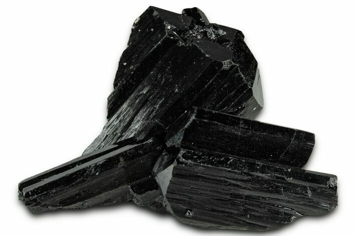 Lustrous Black Tourmaline (Schorl) Crystal Cluster - Namibia #330870